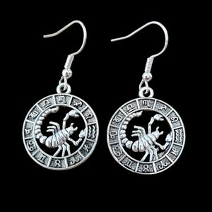Scorpio Zodiac Earrings Round